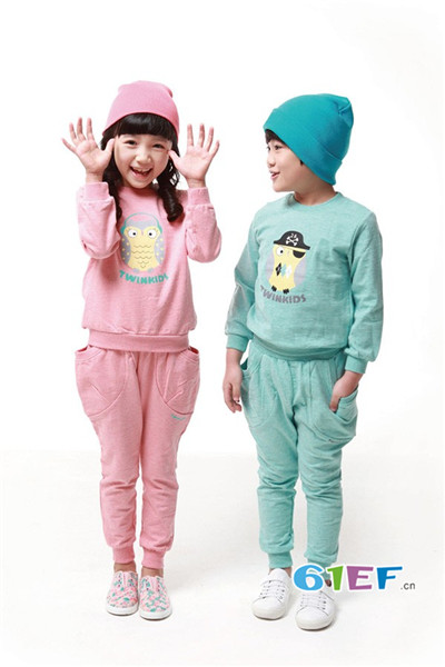 TWINKIDS童装2017新品纯棉印花套装