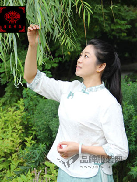 唐宋华衣女装2018春夏套装女棉麻民国风复古女装 上衣