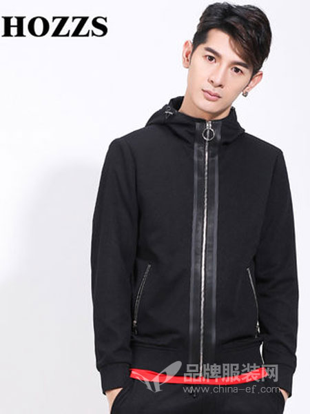 汉哲思男装2018秋冬夹克潮牌新品连帽外套时尚