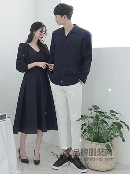 DISOO休闲2018秋冬韩版宽松女气质连衣裙学生长袖衬衫