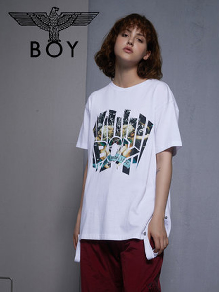 Boy London休闲品牌2019春夏新款韩版潮时尚宽松休闲百搭圆领印花短袖T恤