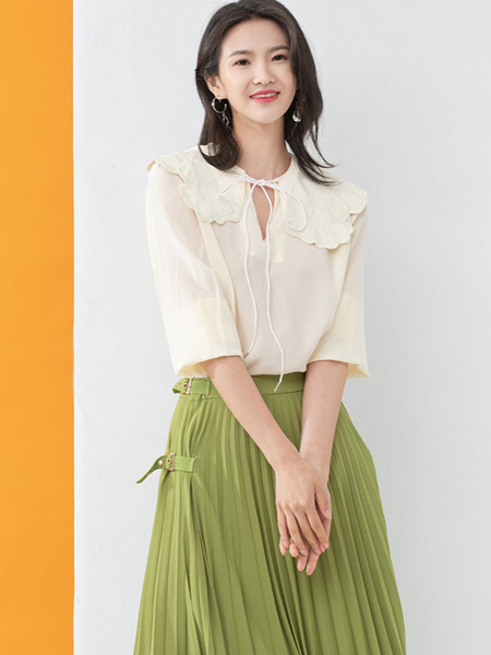 凝慧女装品牌2020春夏白色休闲上衣