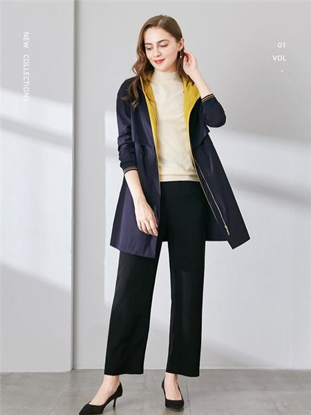 阔太女装品牌2020秋冬潮流黑色双面外套