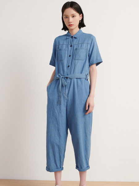 末未女装品牌2021夏季百搭牛仔修身套装