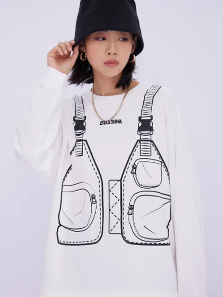 堡狮龙休闲品牌2021秋冬圆领印花时尚卫衣