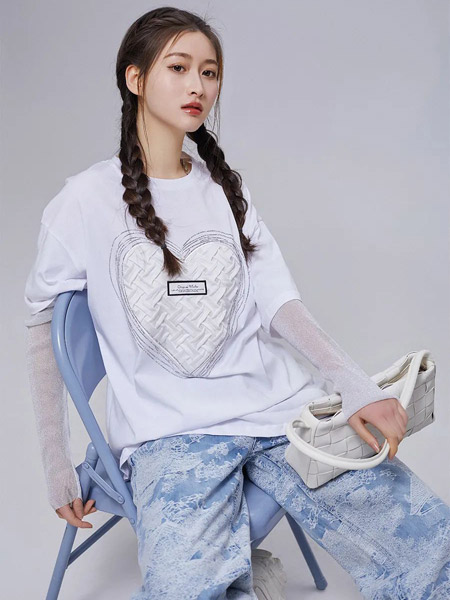 another home女装品牌2022夏季白色韩版休闲快时尚百搭原宿个性潮流气质款OVERSIZE短袖T恤